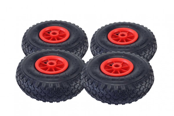 Set of pneumatic tyres, red wheels, Style